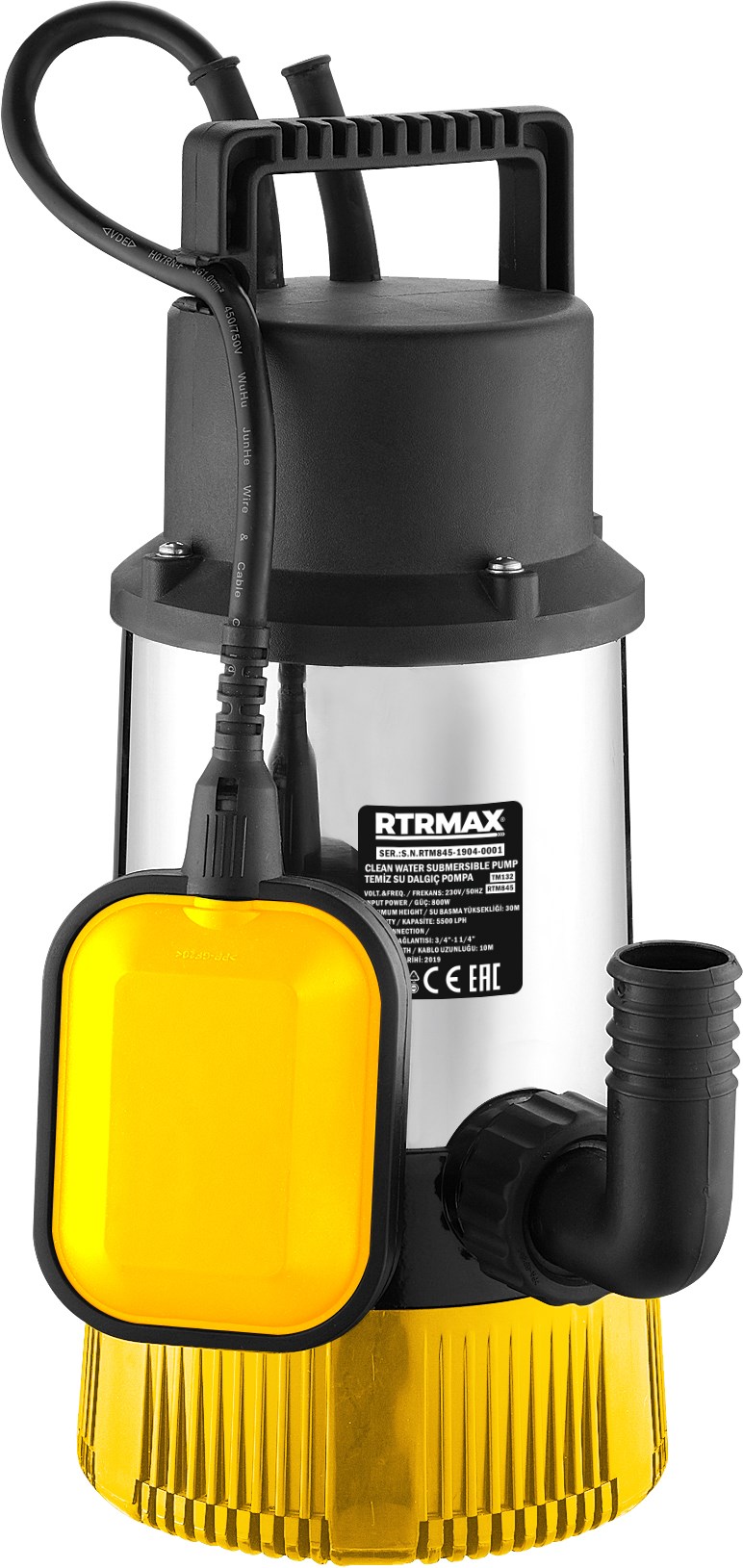 Rtrmax / Rtm845 Dalgıç Temiz Su 800W     30mt