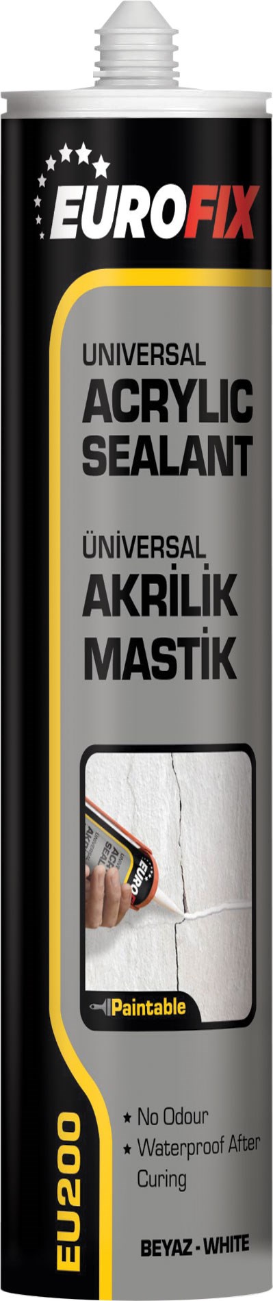 Eurofix AE002 Akrilik Mastik 450Gr 280 Ml Beyaz