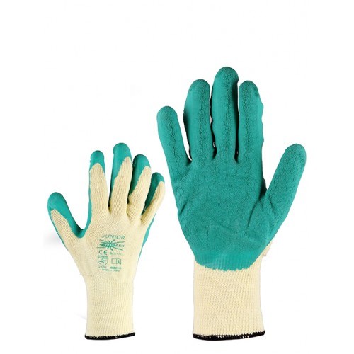 Junior Latex Örgü Eldiven Yeşil No:9