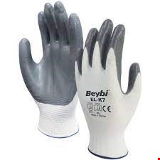 Beybi Polyemit Örme Eldiven k7 (Pn7) Beyaz-Gri 10