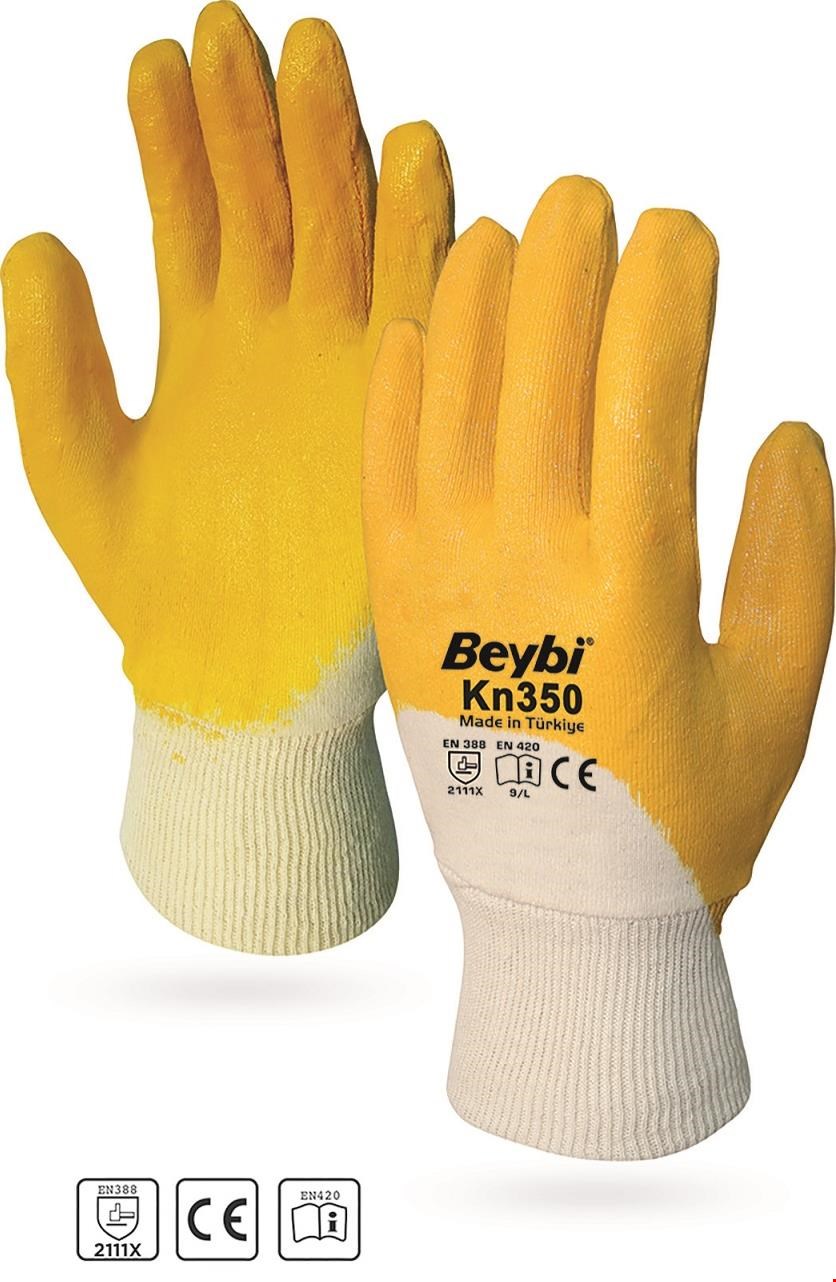 Beybi Nitril Örme Eldiven EL-350 (Kn350) Sarı 10