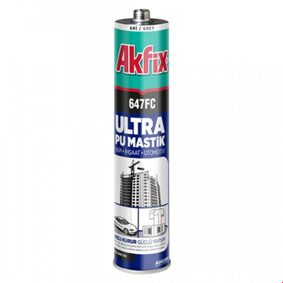 Akfix AA476 Mastik Otomotiv-Yapı 280ml Gri 647FC