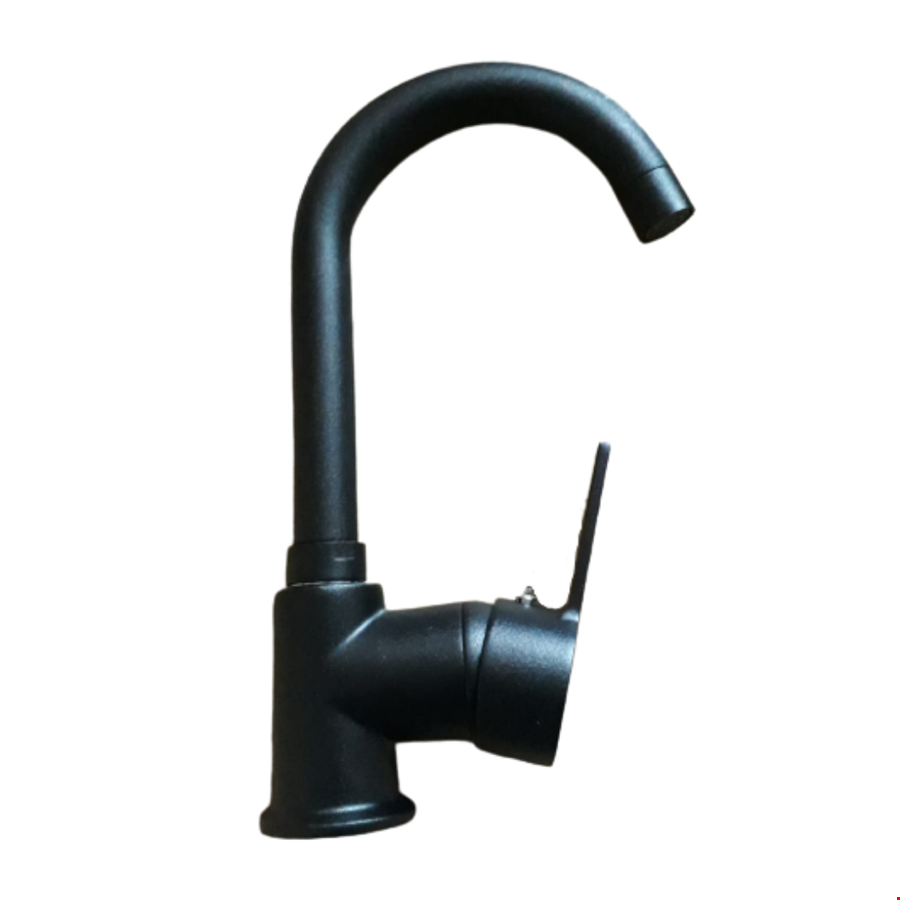 Şenpres 40556 Can Mix Kuğu Lavabo Bataryası Siyah Kısa