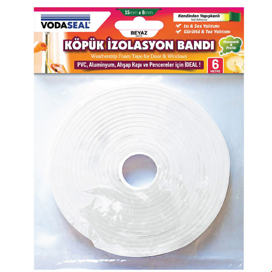 Vodaseal Köpük İzolasyon Bandı 15mm x 6mt Beyaz