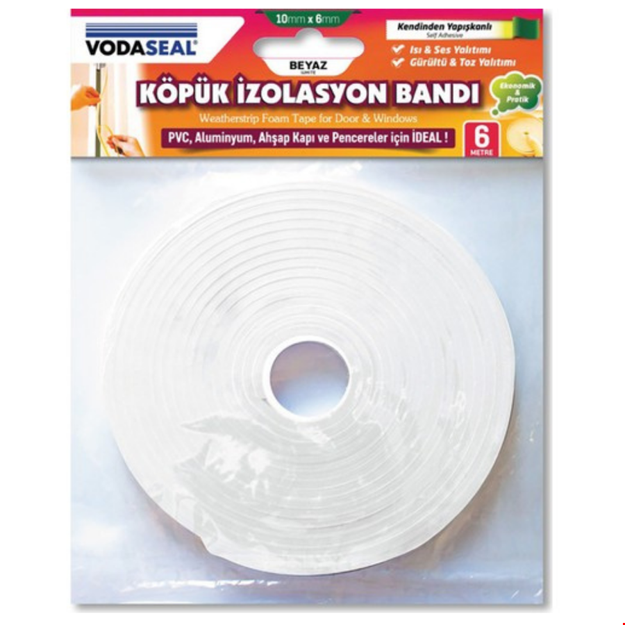 Vodaseal Köpük İzolasyon Bandı 10mm x 6mt Beyaz