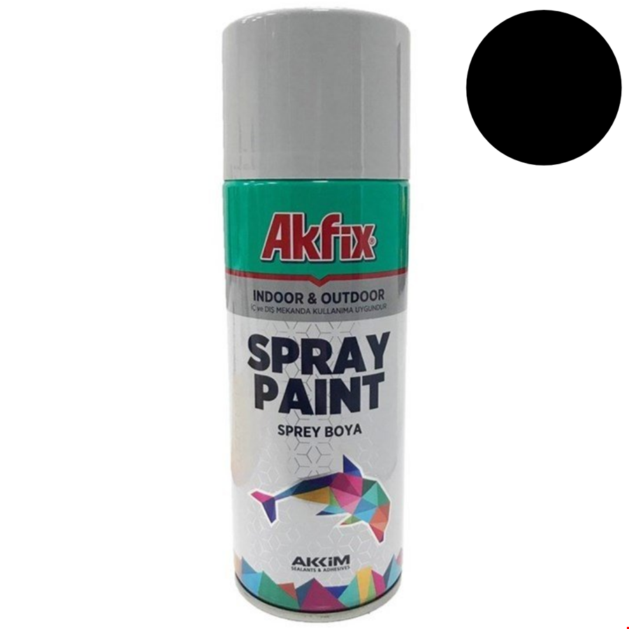 Akfix SP423000 Sprey Boya 400ml Mat Siyah