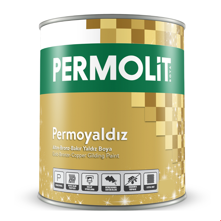 Permoyaldız Soba Boyası  Altın Yaldız 0,375 Lt