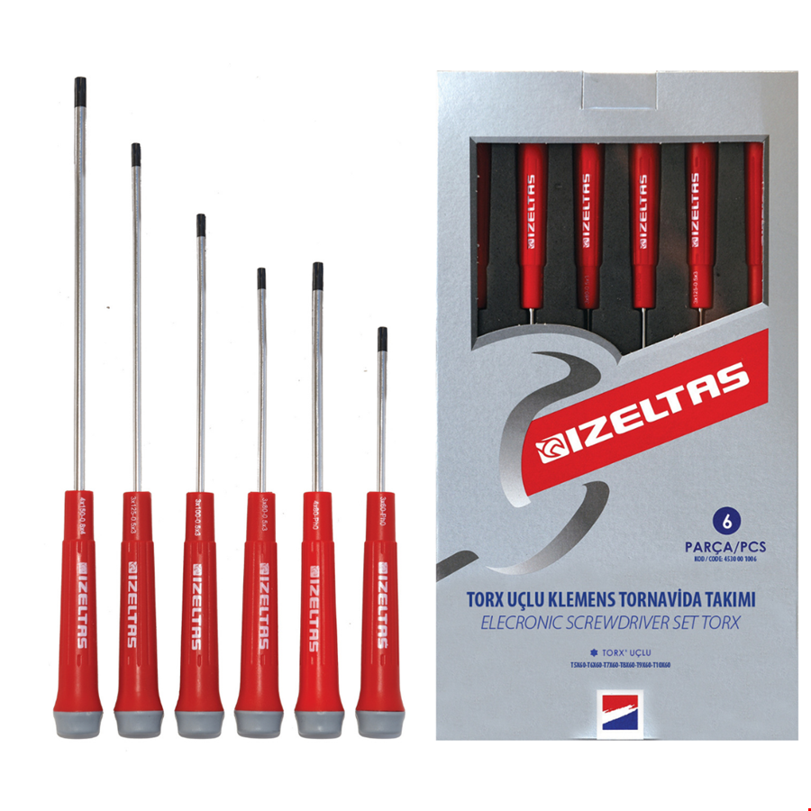 İzeltaş 4530 00 1006  Torx Uçlu Klemens Tornavida Takımı 6 Lı